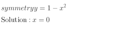 The symmetry y=1-x^2 is x=0